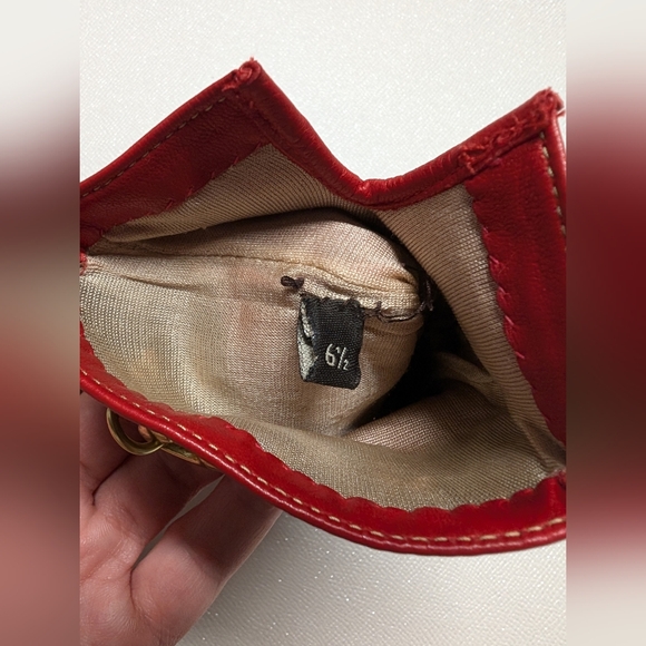 Brand new tomato red Italian coach super soft leather gloves - Picture 4 of 4